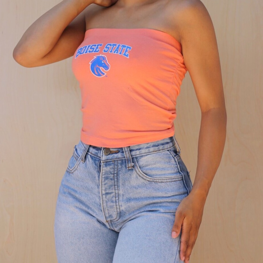 BSU cropped orange tube top!